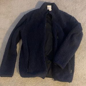 Navy teddy fleece
